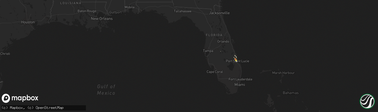 Hail map in Florida on January 10, 2022