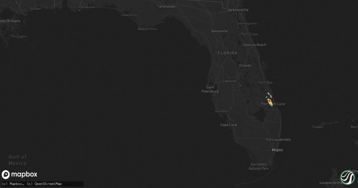 Hail map in Florida on January 10, 2022