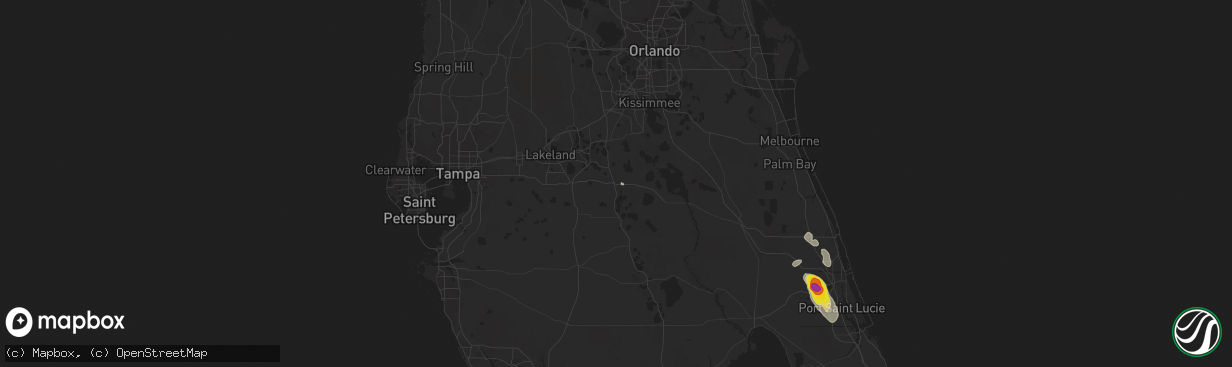 Hail map in Lake Wales, FL on January 10, 2022