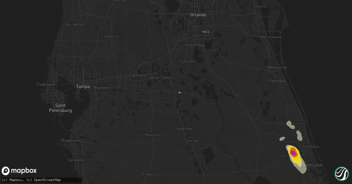 Hail map in Lake Wales, FL on January 10, 2022