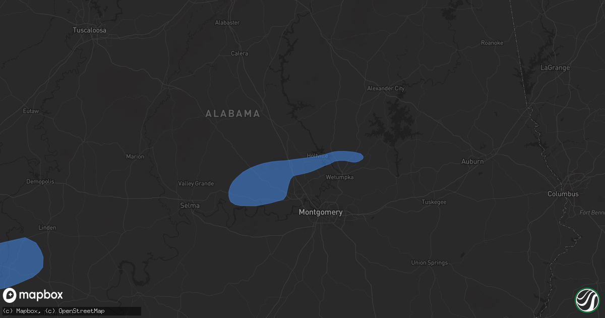 Hail map in Deatsville, AL on January 10, 2026
