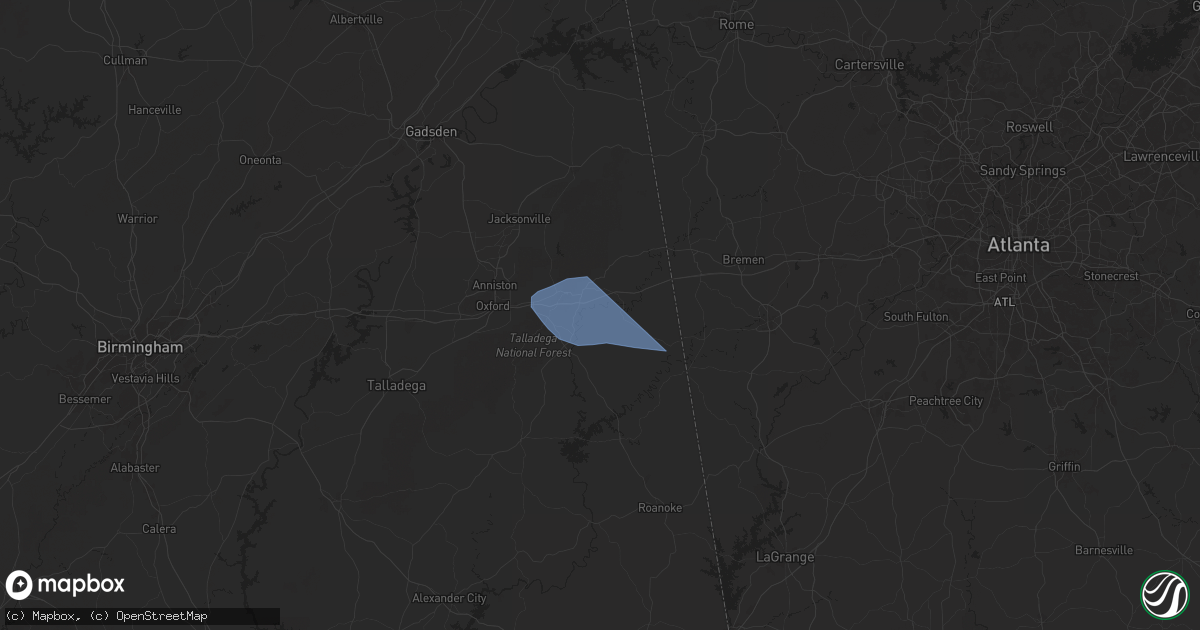 Hail map in Heflin, AL on January 10, 2026