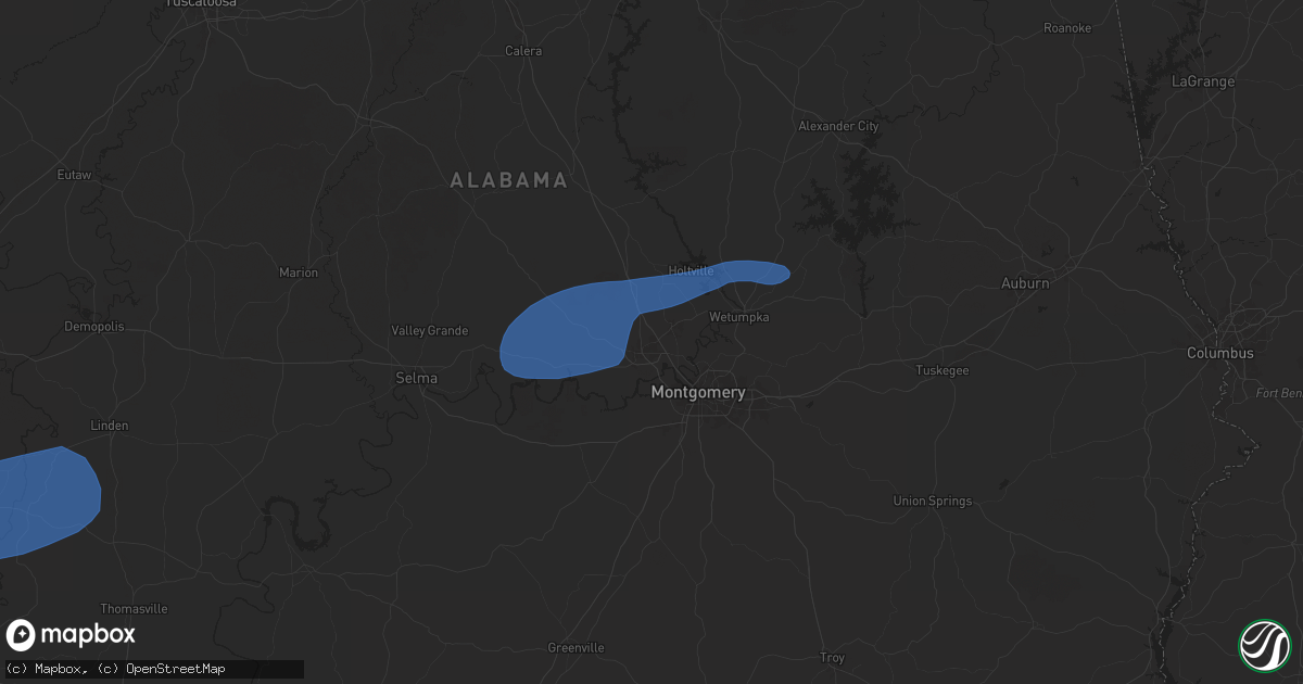 Hail map in Prattville, AL on January 10, 2026