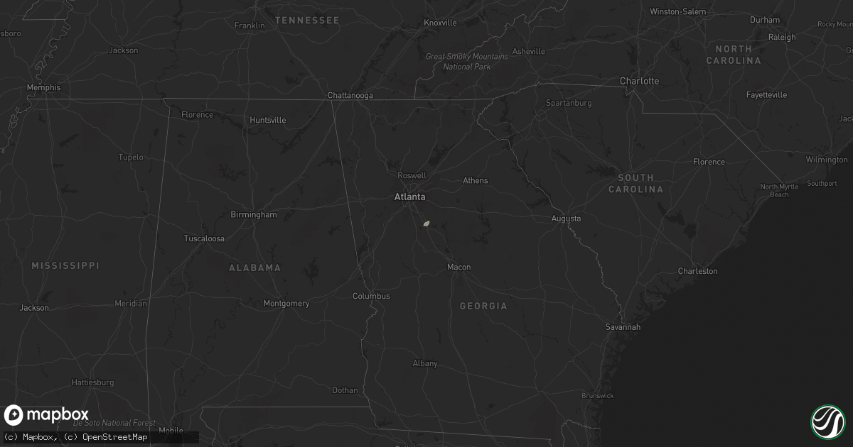 Hail map in Georgia on January 11, 2012