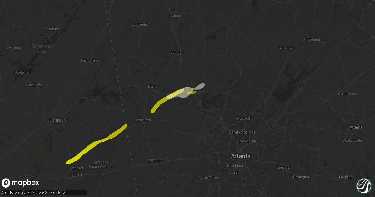 Hail map in Cartersville, GA on January 11, 2014