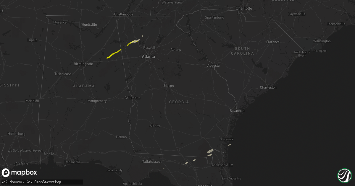 Hail map in Georgia on January 11, 2014