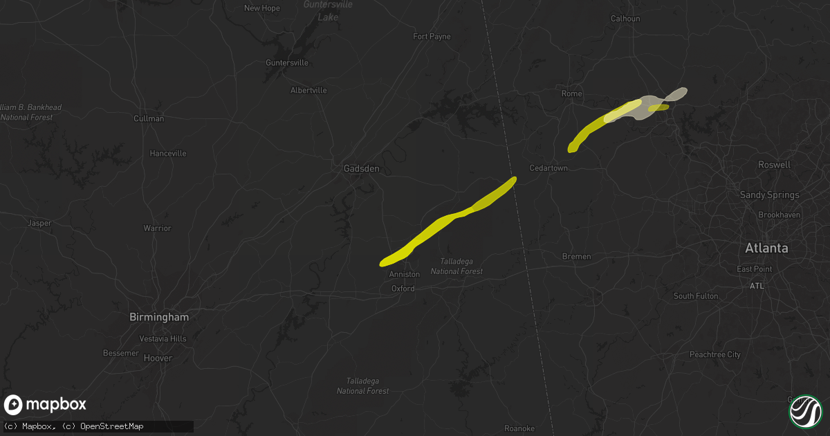 Hail map in Jacksonville, AL on January 11, 2014
