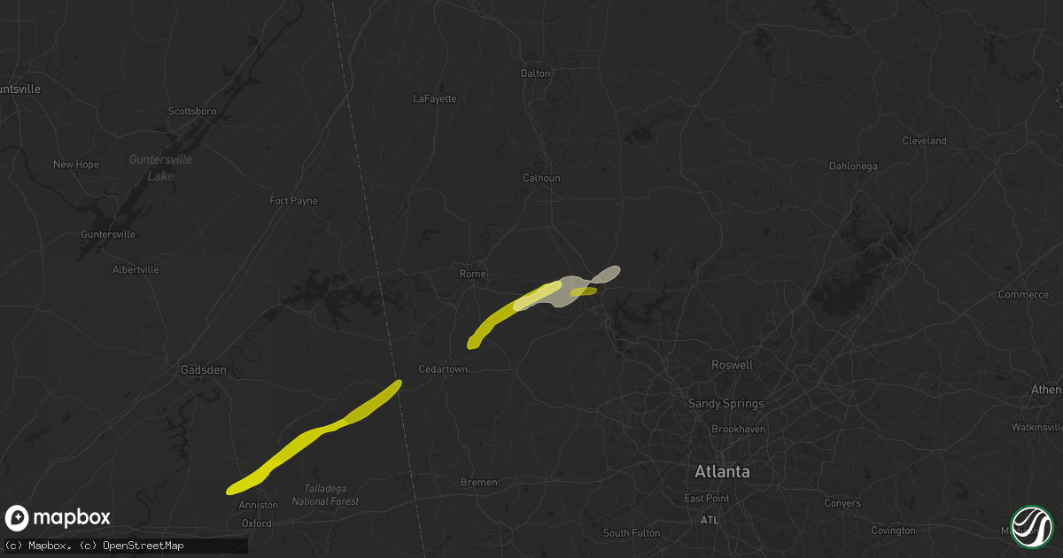 Hail map in Kingston, GA on January 11, 2014