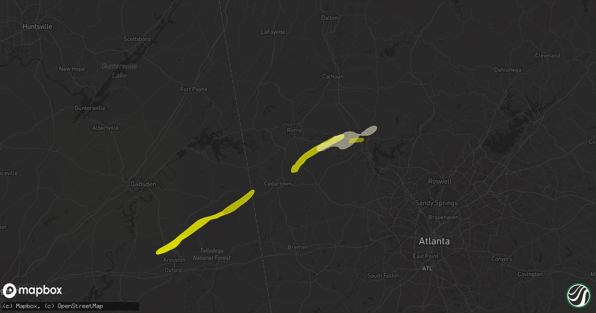 Hail map in Silver Creek, GA on January 11, 2014
