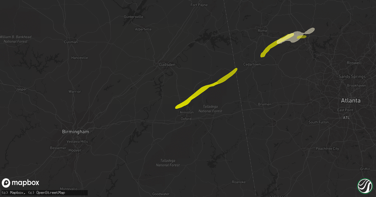 Hail map in Weaver, AL on January 11, 2014