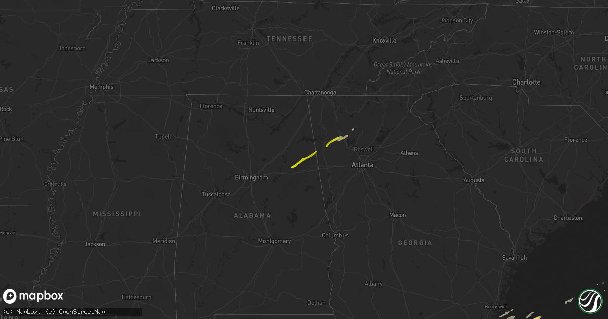 Hail map on January 11, 2014