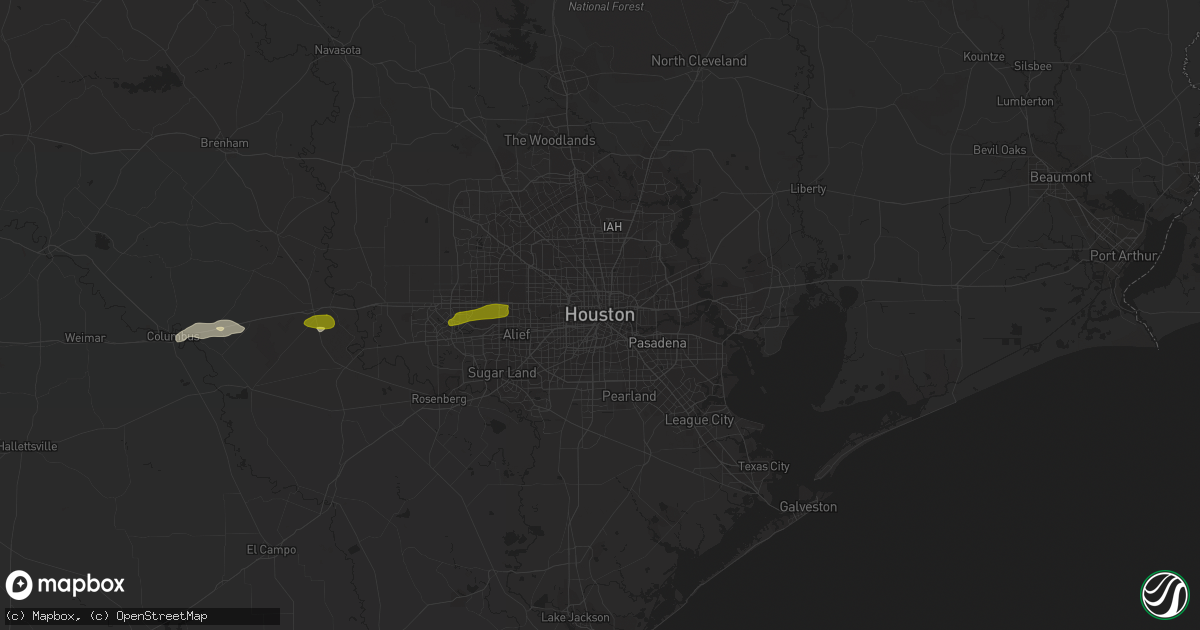 Hail map in Houston, TX on January 11, 2018