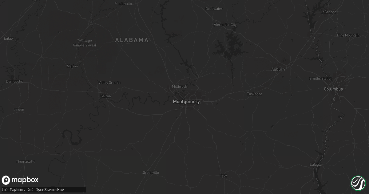Hail map in Montgomery, AL on January 11, 2018