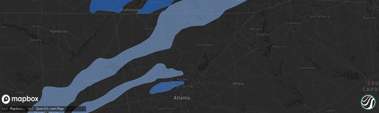 Hail map in Cleveland, TN on January 11, 2020