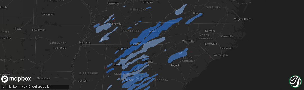 Hail map in Florida on January 11, 2020