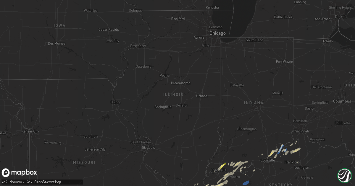 Hail map in Illinois on January 11, 2023