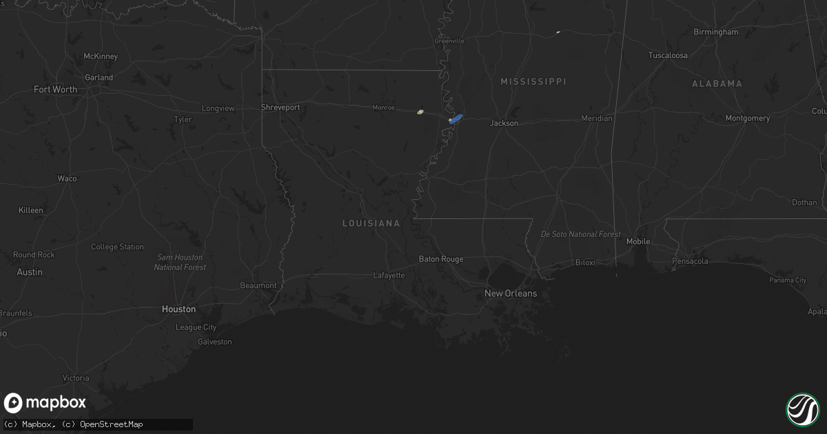 Hail map in Louisiana on January 11, 2023