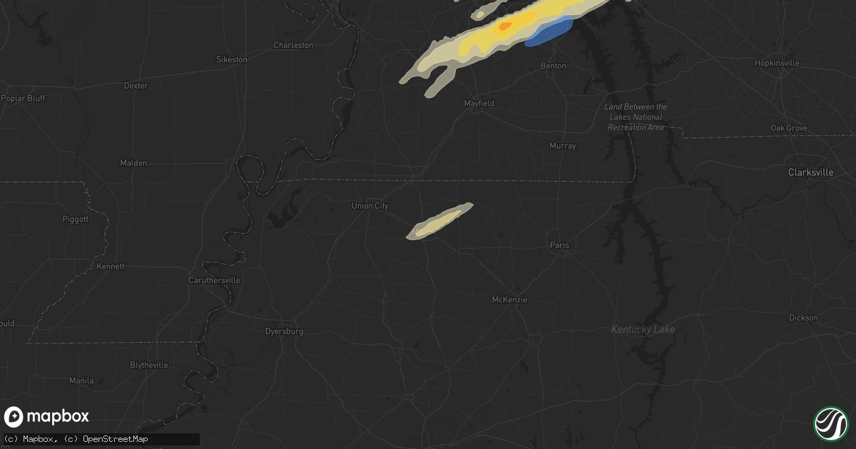 Hail map in Martin, TN on January 11, 2023