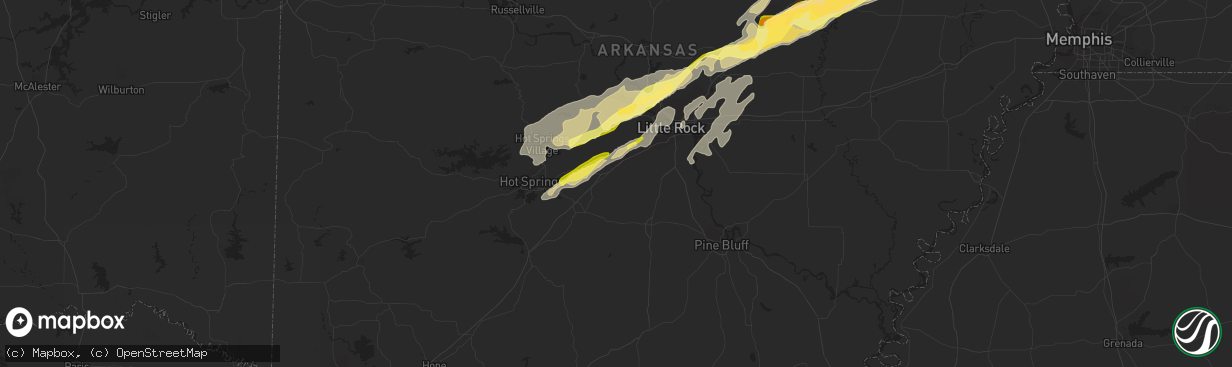 Hail map in Benton, AR on January 11, 2024