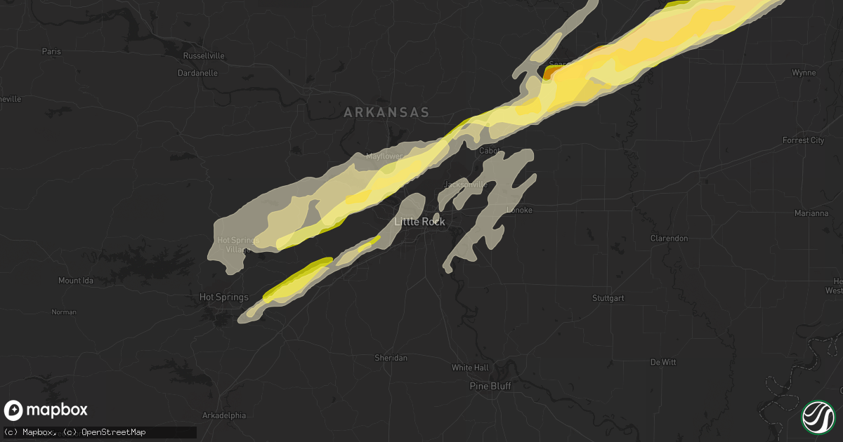 Hail map in Little Rock, AR on January 11, 2024