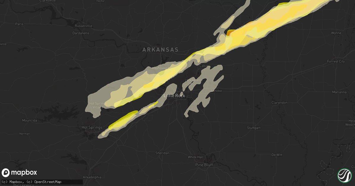 Hail map in North Little Rock, AR on January 11, 2024