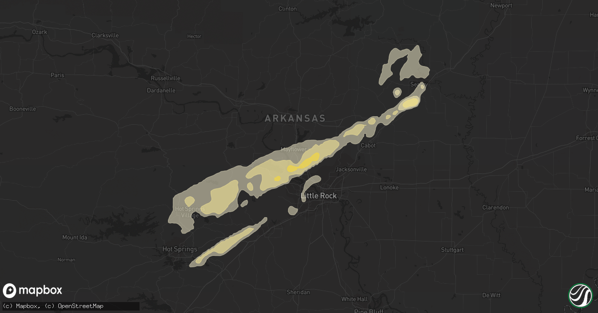 Hail map in Roland, AR on January 11, 2024