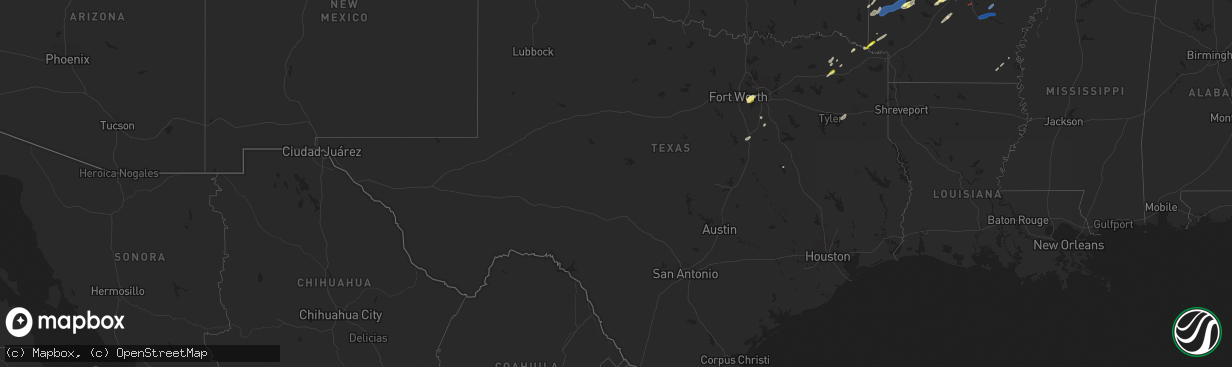 Hail map in Texas on January 11, 2024