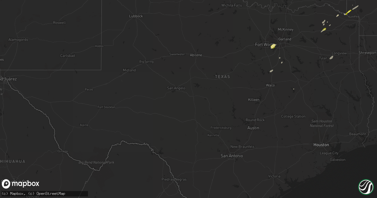 Hail map in Texas on January 11, 2024