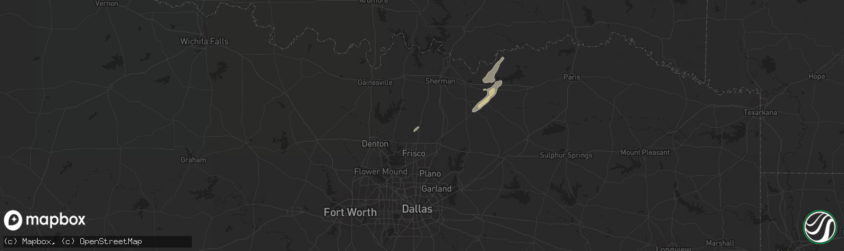 Hail map in Celina, TX on January 12, 2013