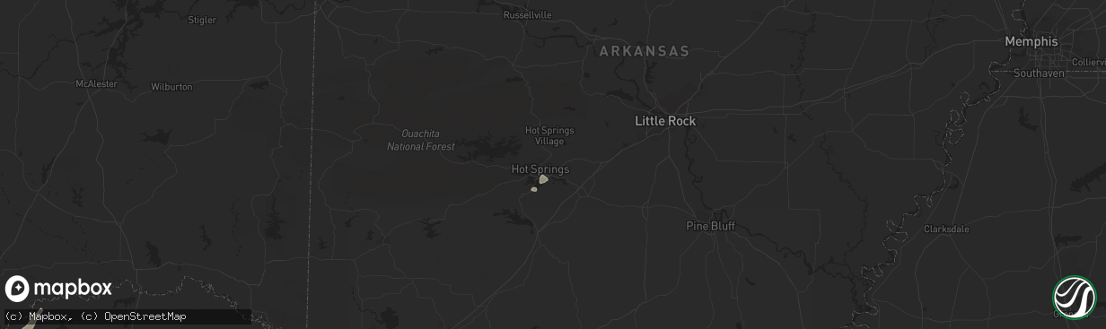 Hail map in Hot Springs National Park, AR on January 12, 2013