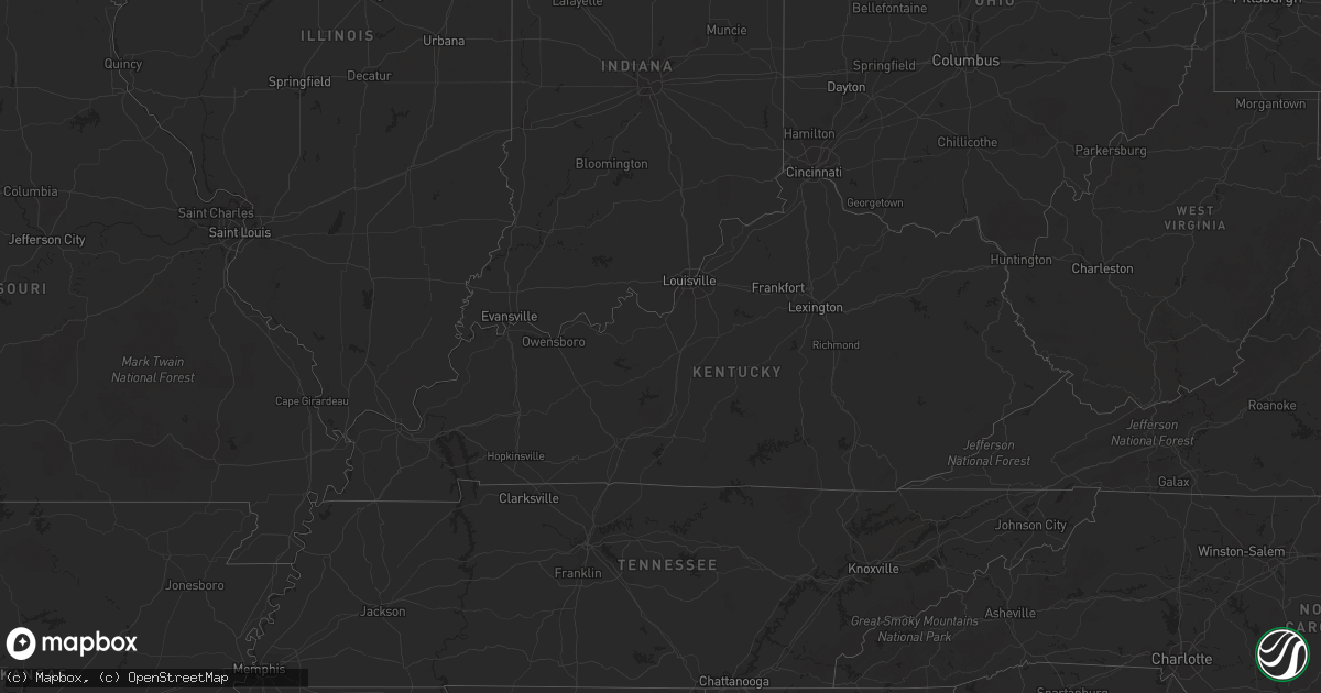 Hail map in Kentucky on January 12, 2013