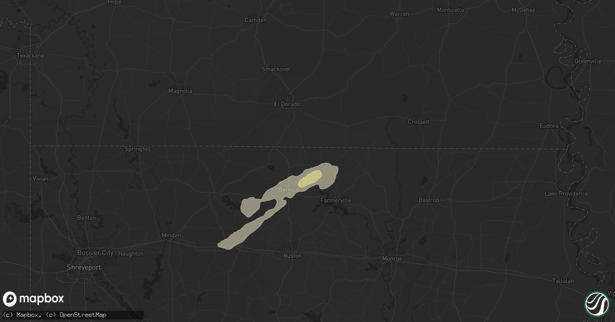 Hail map in Spearsville, LA on January 12, 2013