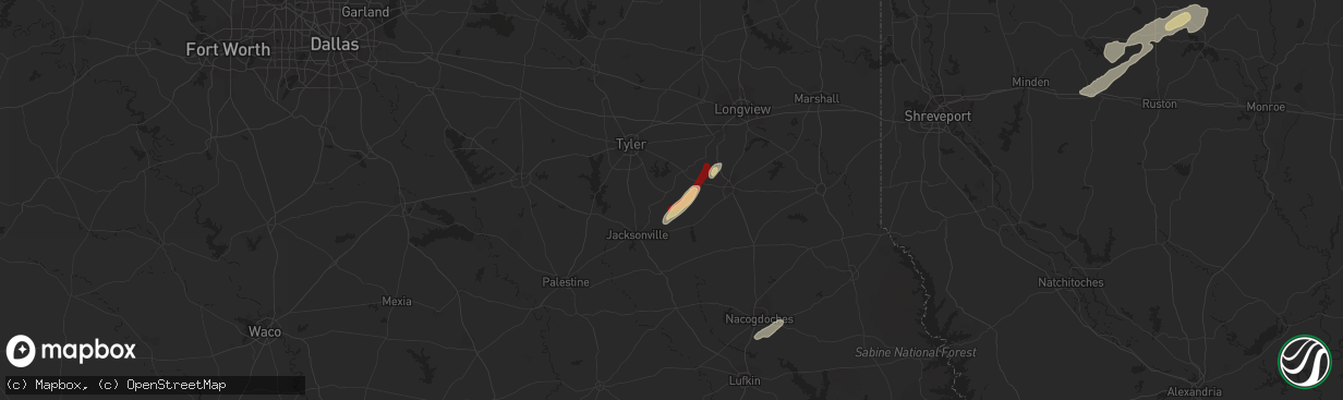 Hail map in Troup, TX on January 12, 2013