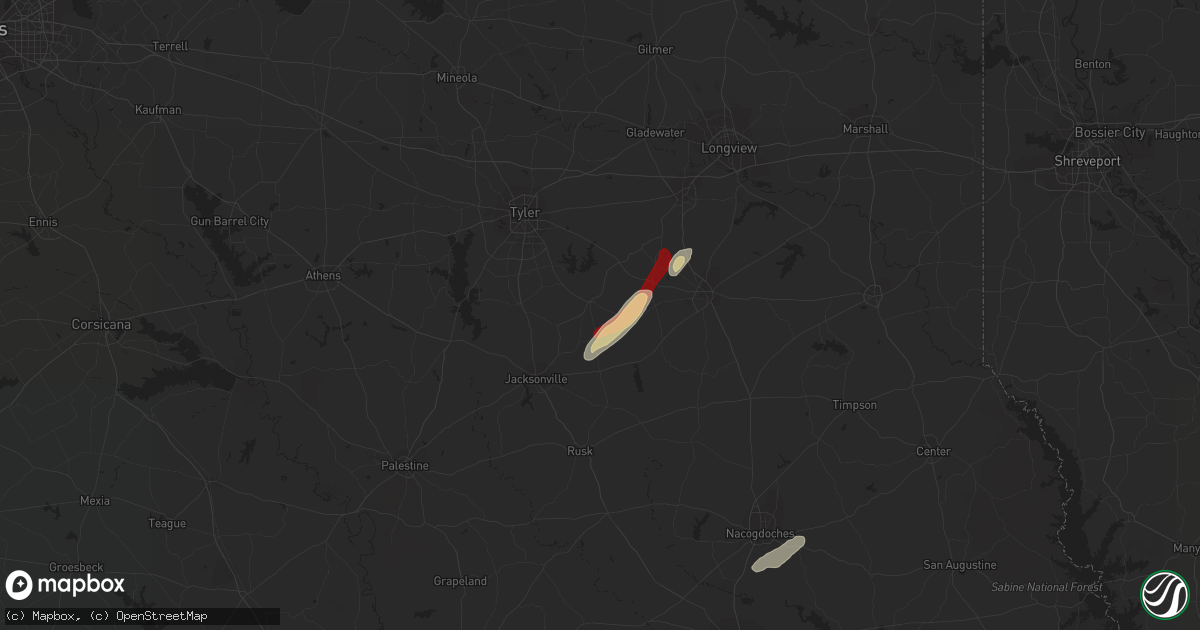 Hail map in Troup, TX on January 12, 2013