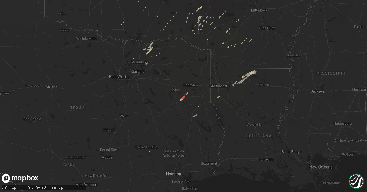 Hail map on January 12, 2013