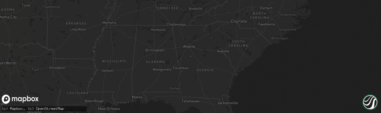 Hail map in Georgia on January 12, 2020