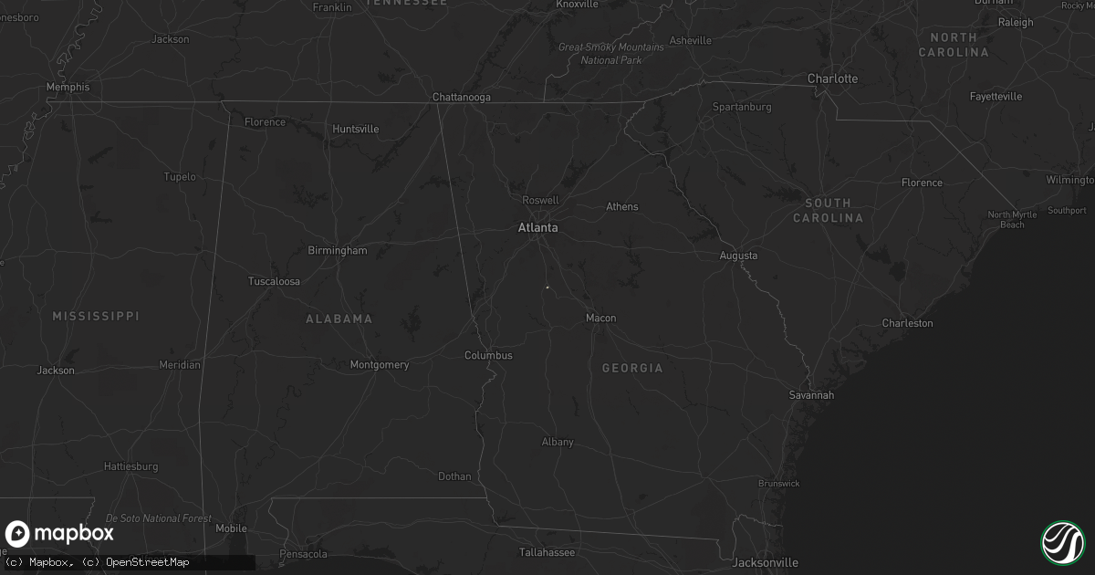 Hail map in Georgia on January 12, 2020