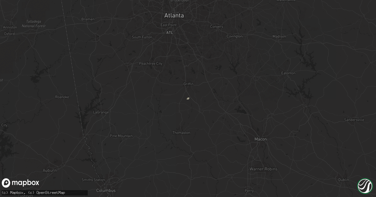 Hail map in Zebulon, GA on January 12, 2020