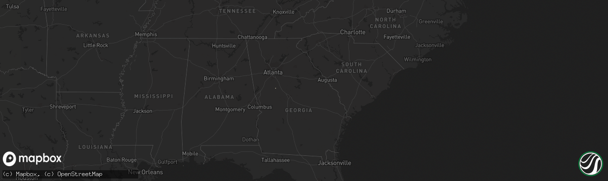 Hail map on January 12, 2020