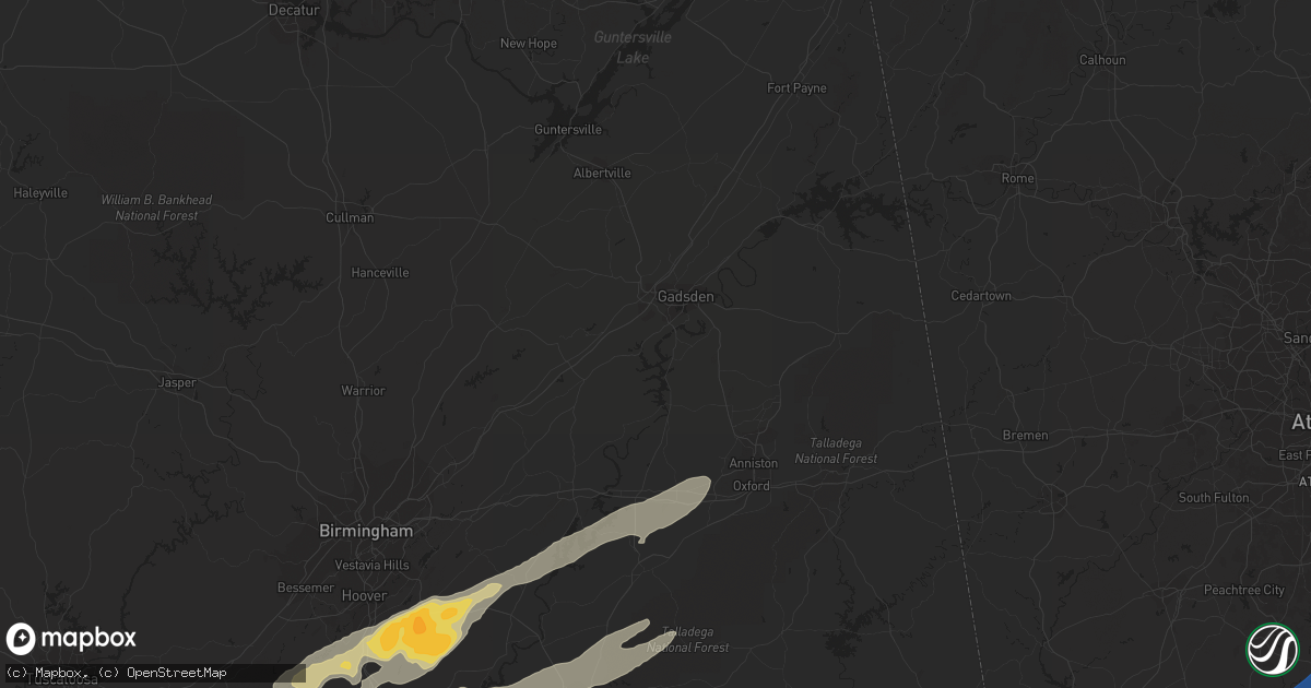 Hail map in Calera, AL on January 12, 2023