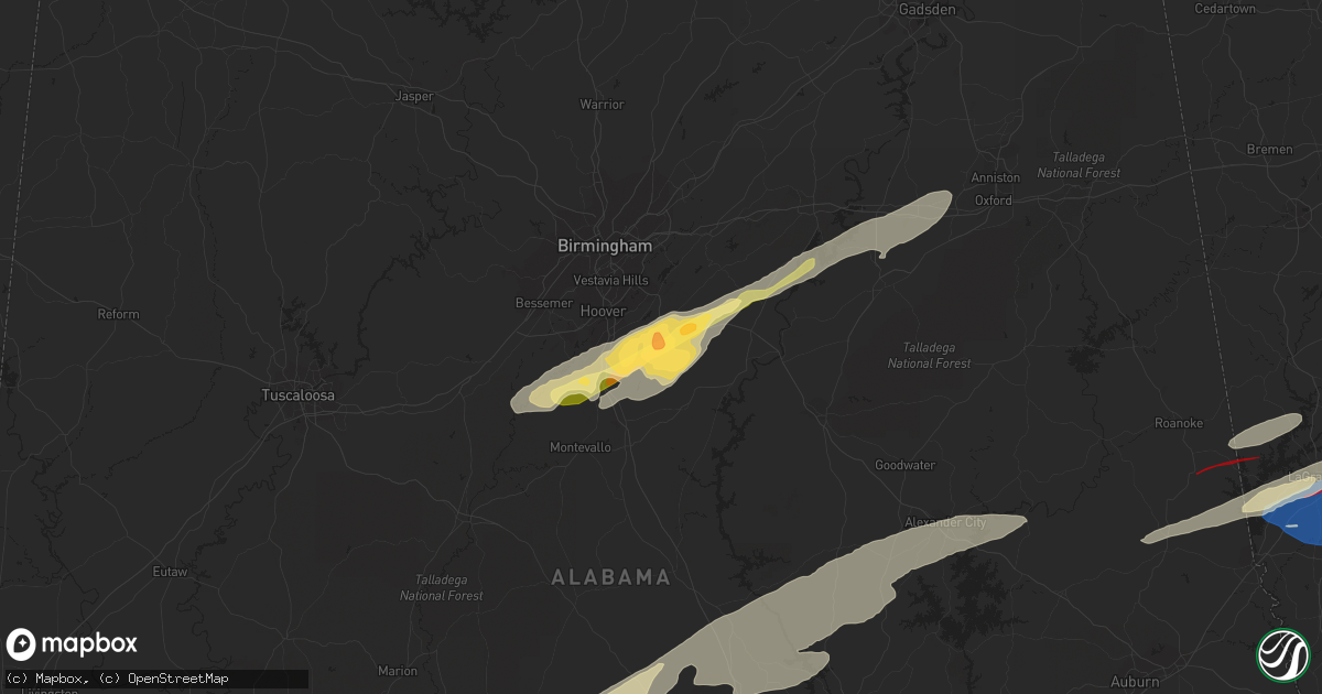 Hail map in Chelsea, AL on January 12, 2023
