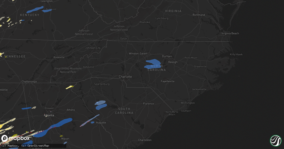 Hail map in North Carolina on January 12, 2023
