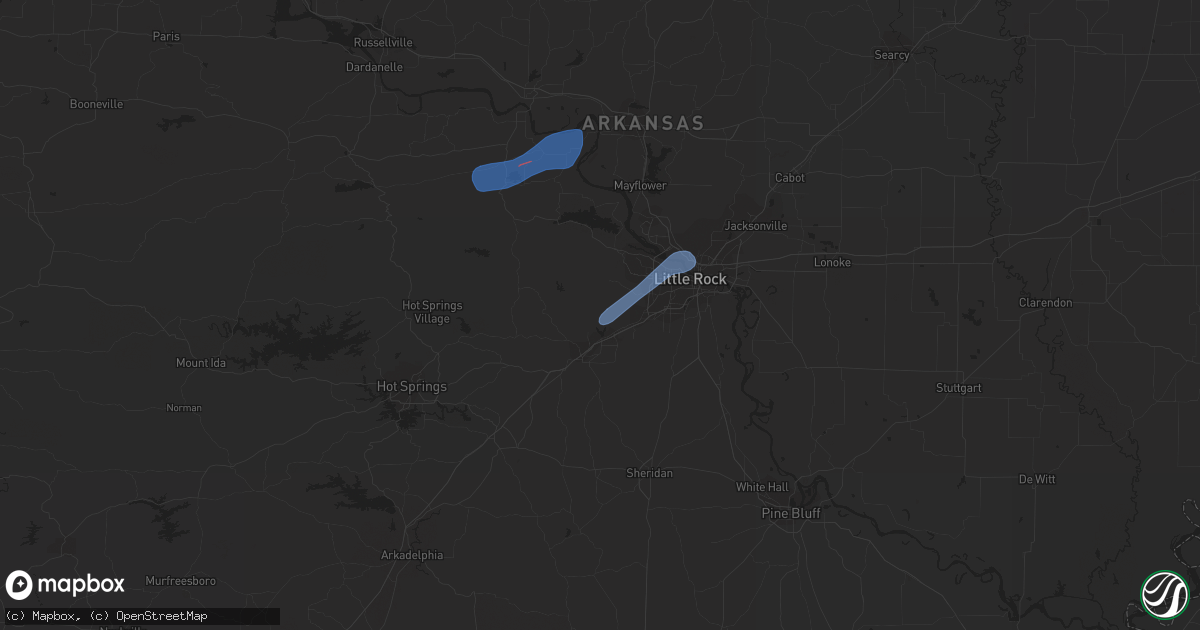 Hail map in Alexander, AR on January 12, 2024
