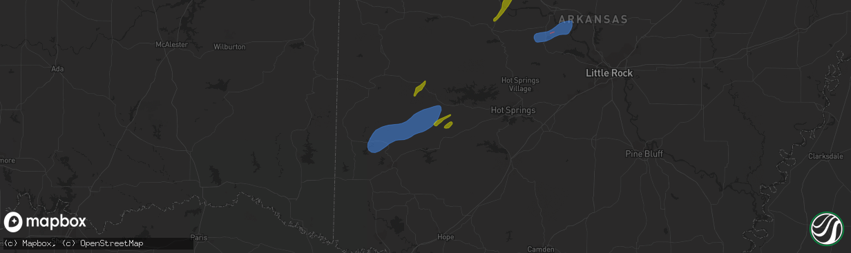 Hail map in Caddo Gap, AR on January 12, 2024