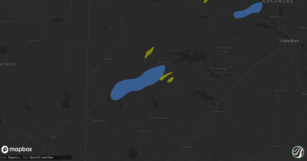 Hail map in Caddo Gap, AR on January 12, 2024