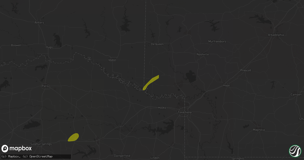 Hail map in Foreman, AR on January 12, 2024