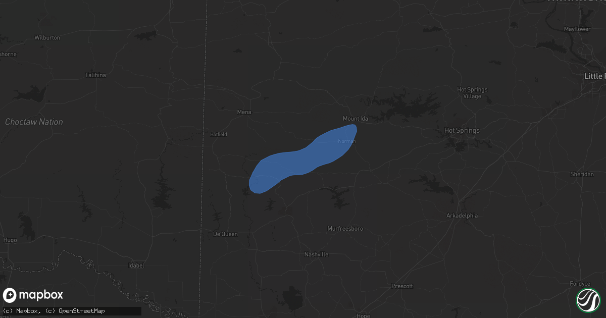 Hail map in Langley, AR on January 12, 2024