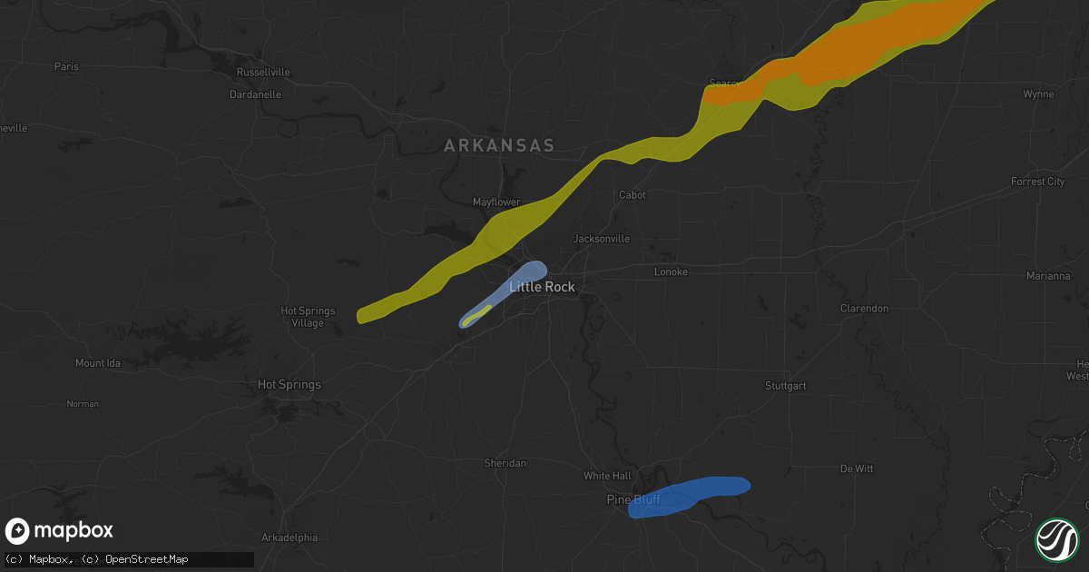 Hail map in Little Rock, AR on January 12, 2024