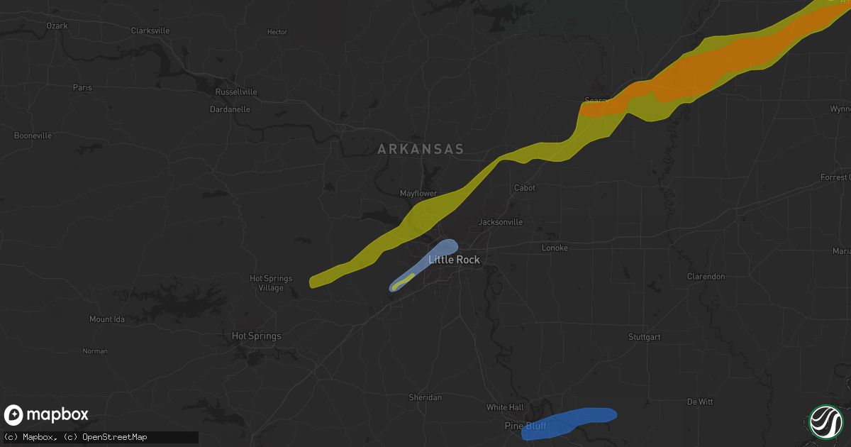 Hail map in Maumelle, AR on January 12, 2024