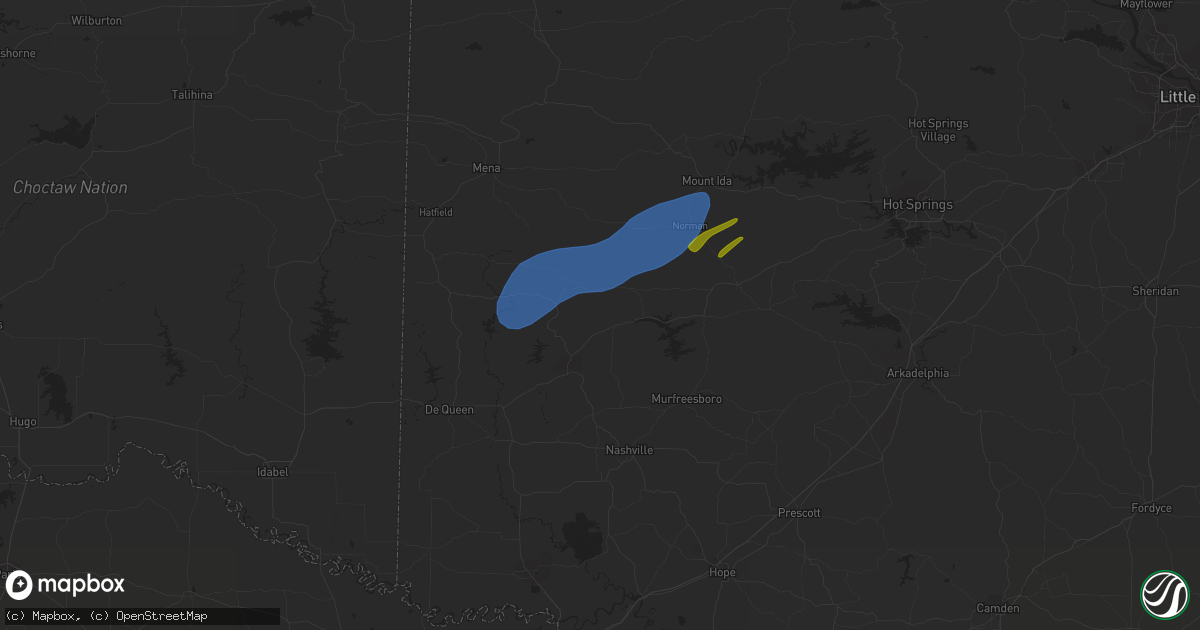 Hail map in Newhope, AR on January 12, 2024
